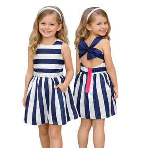 Nicole Miller New York Girls Nautical Stripe Bow Back Dress 6X
